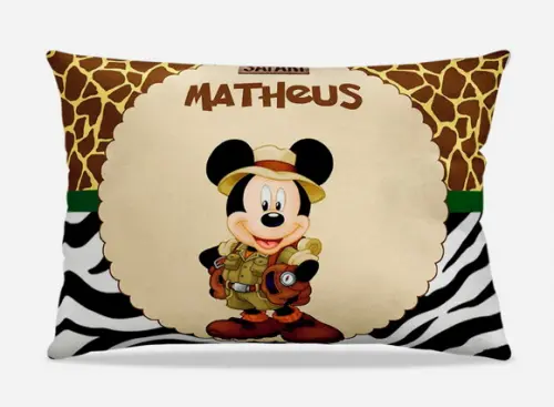 Almofada personalizada Mickey safari