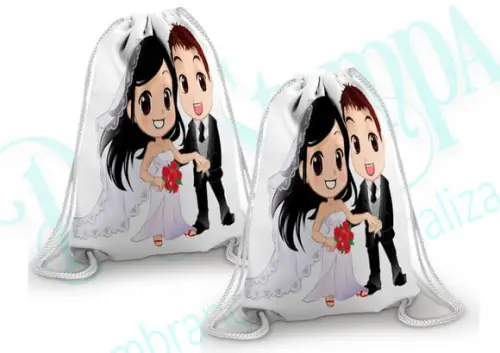 Mochilinha esportiva ADULTO Lembrança casamento