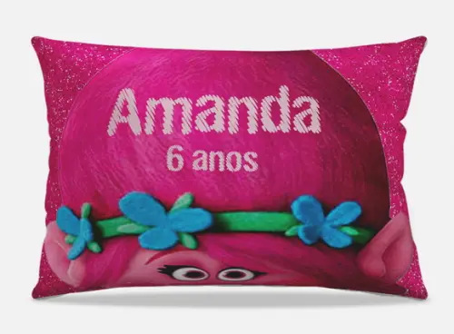 Almofada personalizada Trolls para meninas e meninos