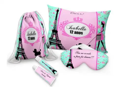 Kit Festa do Pijama Paris Pink