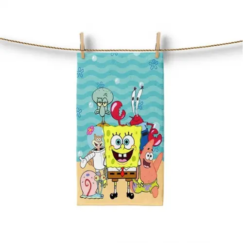 Toalha Lavabo 30x50cm Personalizada Bob Esponja