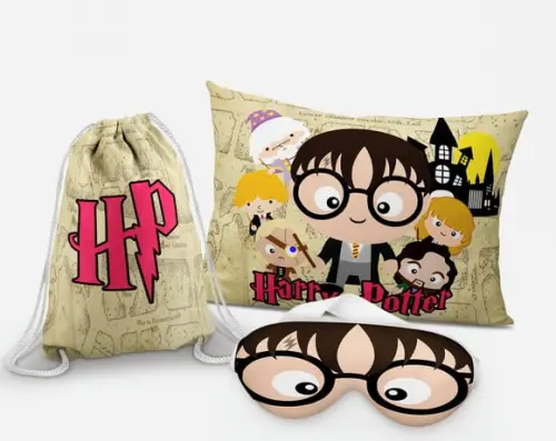Kit Almofada + Mascara + Mochila Harry Potter