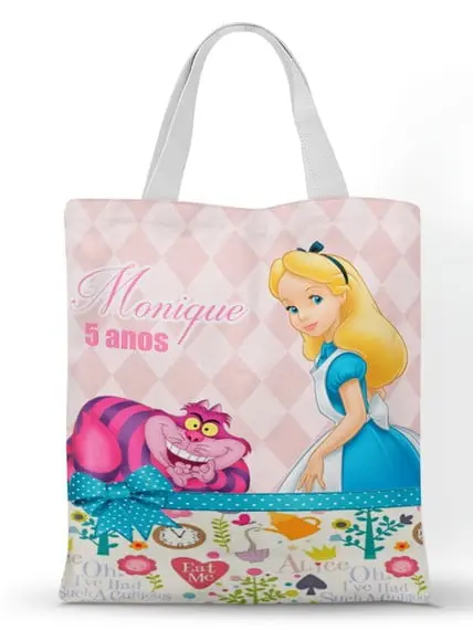 Ecobag ( sacola personalizada) Alice no pais das maravilhas