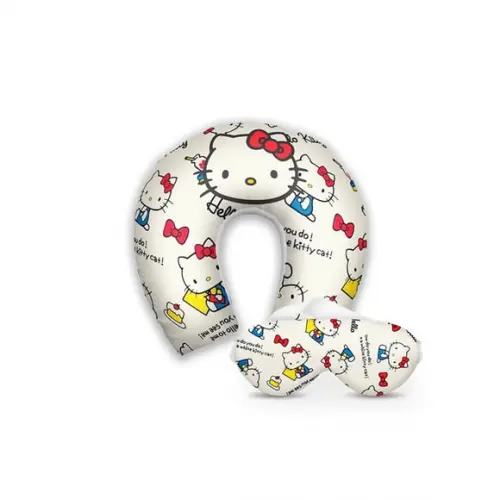 Kit Almofada Pescoço + Mascara de Dormir Hello Kitty