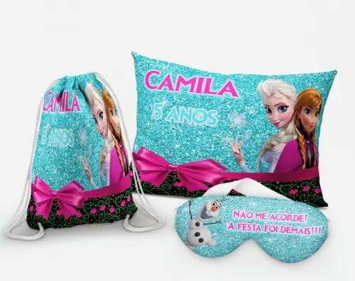 Kit Almofada + Mascara + Mochila Frozen