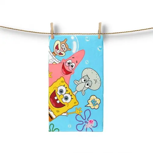 Toalha Higienica 30x50cm Personalizada Bob Esponja