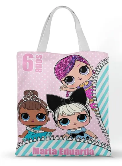 Ecobag ( Sacola Personalizada) Tema Lol Surprise 20x30cm