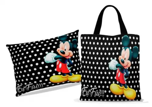 Kit Almofada + Sacola ( ECO BAG) personalizada Mickey