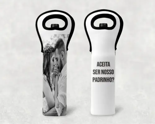 Porta vinho personalizado em neoprene