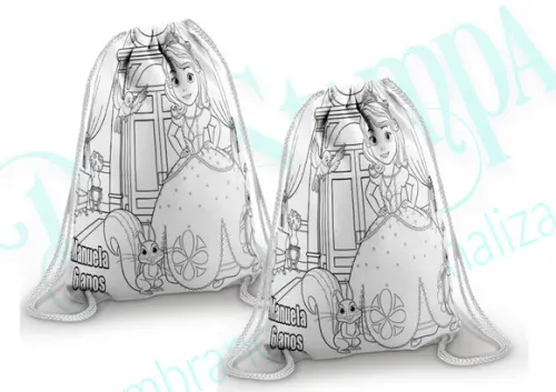 Mochilinha personalizada para colorir