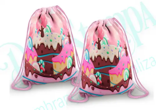 Mochilinha personalizada Confeitaria