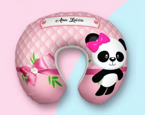 Almofada Pescoço Panda Rosa