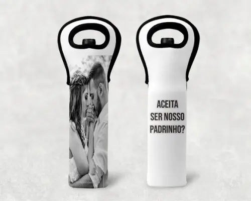 10 Porta vinhos Personalizados Padrinhos em neoprene