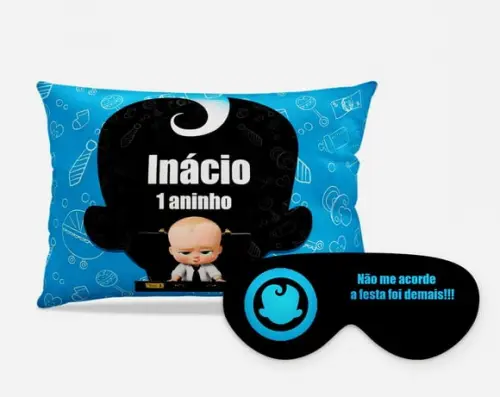 Kit Almofada + mascara de dormir Poderoso Chefinho