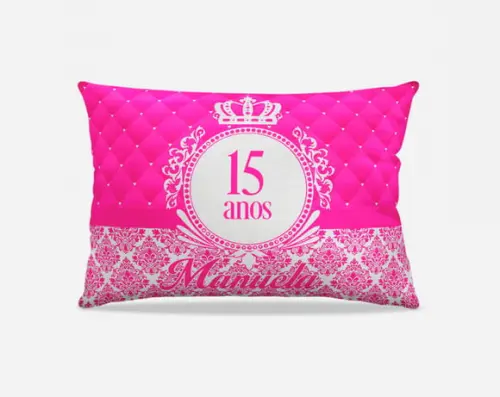 Almofada 15 Anos Pink e Branco