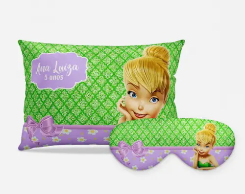 Kit Almofada + Mascara de Dormir Tinkerbell