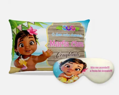 Kit Almofada e Mascara de Dormir Moana Bebe