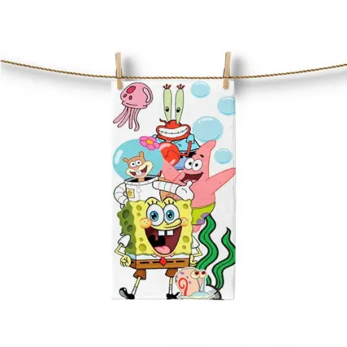 Toalha Lavabo 30x50cm Personalizada Bob Esponja