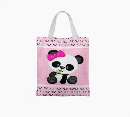 Ecobag ( Sacola ) Panda Rosa
