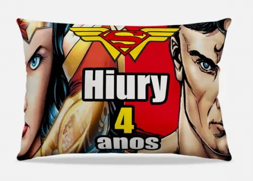 Almofada personalizada Super Homen x mulher maravilha