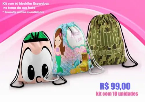 Kit 10 Mochilas esportivas