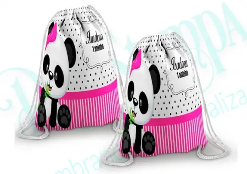 Mochilinha personalizada Panda