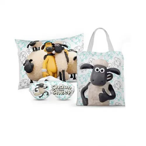 Kit Almofada + Ecobag + Mascara de Dormir Ovelha Shaun