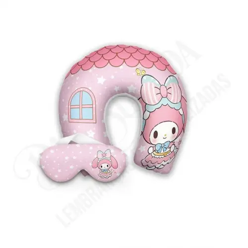 Kit Almofada Pescoço + Mascara de Dormir My Melody