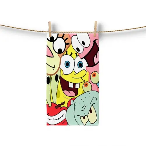 Toalha Lavabo 30x50cm Personalizada Bob Esponja