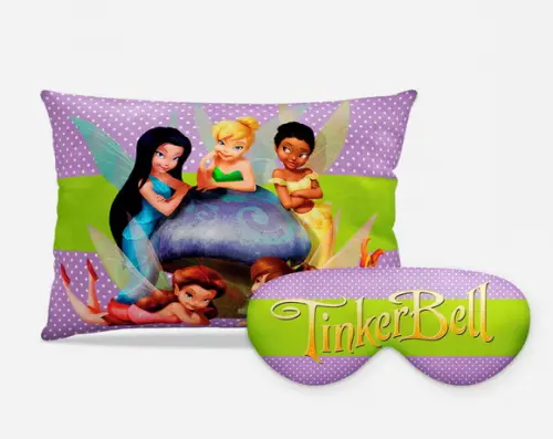 Kit Almofada + Mascara de Dormir Tinkerbell