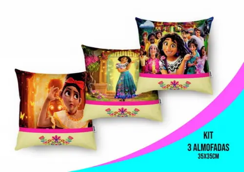 Kit 3 almofadas 35x35cm ENCANTO DISNEY