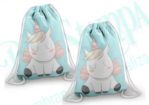 Mochilinha personalizada Unicornio