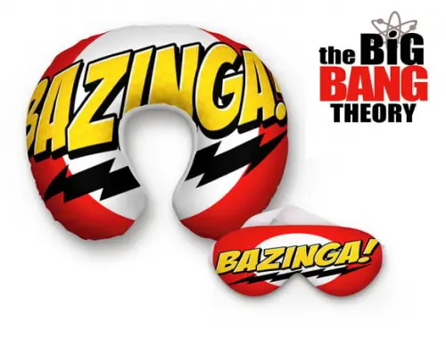 Kit Almofada pescoço + tapa olhos Bazinga ( The big bang )