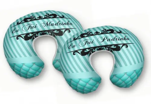 Kit Almofadas Pescoço Casamento Padrinho e Madrinha