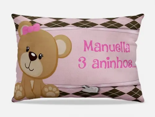 Almofada Personalizada Ursa Rosa