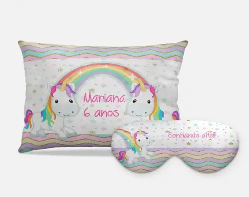 Kit festa do pijama unicornio arco iris