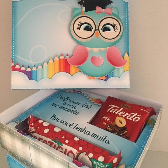 Caixa chocolate dia dos professores