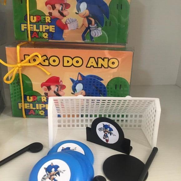 Jogo de Botão Personalizado Sonic Mário Bross Duplo