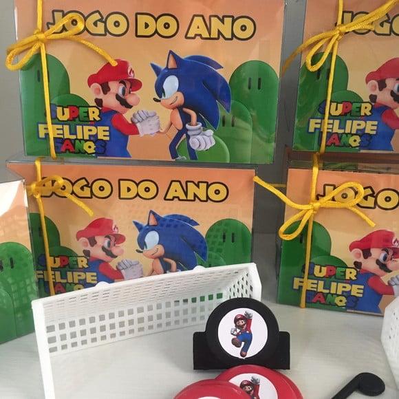 Jogo de Botão Personalizado Sonic Mário Bross Duplo