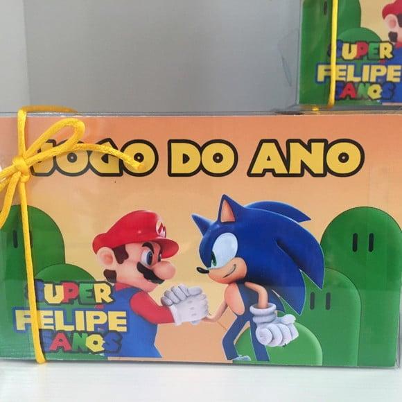 Jogo de Botão Personalizado Sonic Mário Bross Duplo