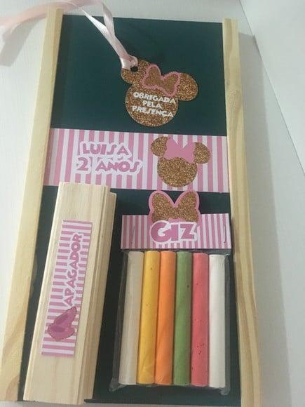 Kit Lousa com Apagador Minnie Rosa