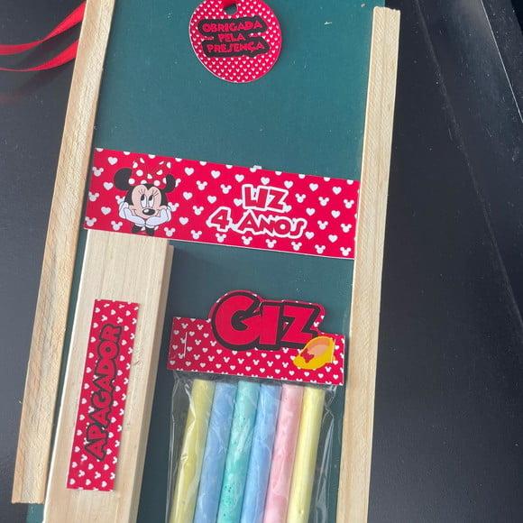 Kit Lousa com Apagador Minnie Vermelha