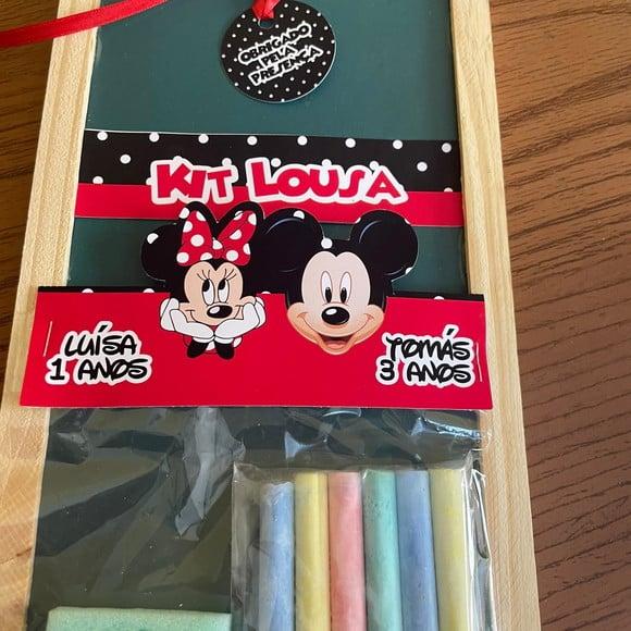 Kit Lousa Mickey Minnie Giz Colorido