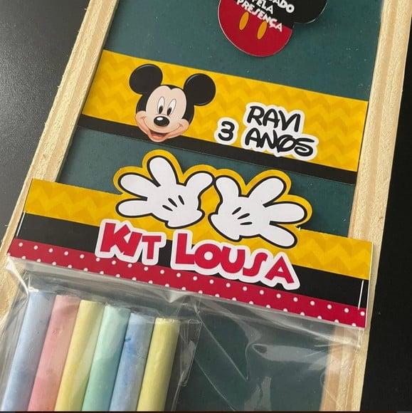 Kit Lousa Mickey Minnie Giz Colorido
