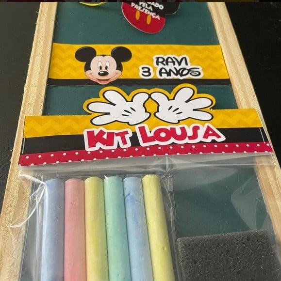 Kit Lousa Mickey Minnie Giz Colorido