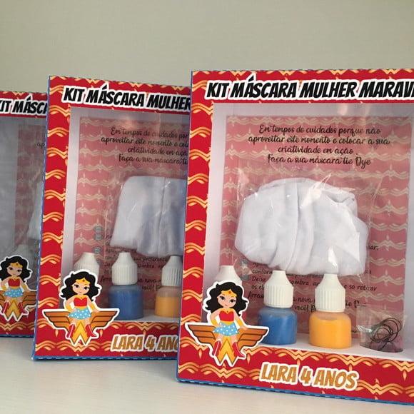 Kit Máscara Tie Dye Mulher Maravilha