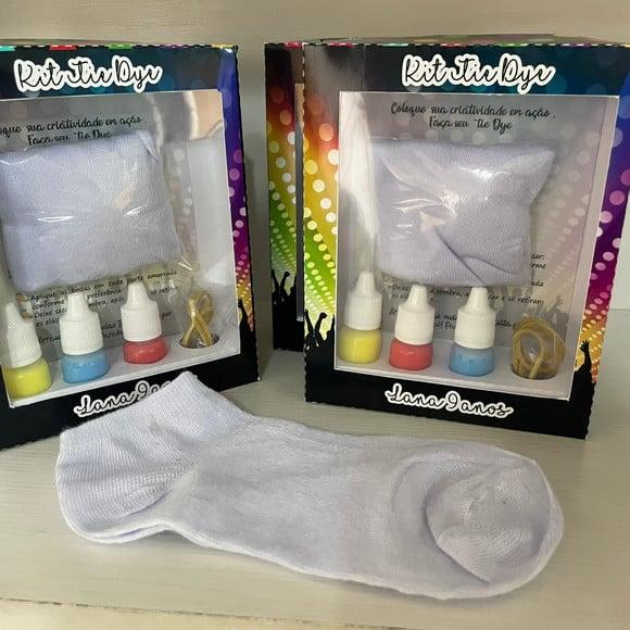 Kit Meia Tie Dye Tema Neon