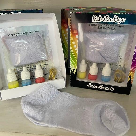 Kit Meia Tie Dye Tema Neon