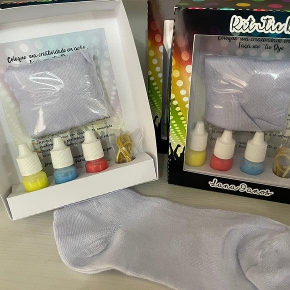 Kit Meia Tie Dye Tema Neon