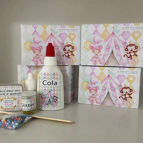 Kit Slime Caixa Circo Rosa Embalagens Personalizadas